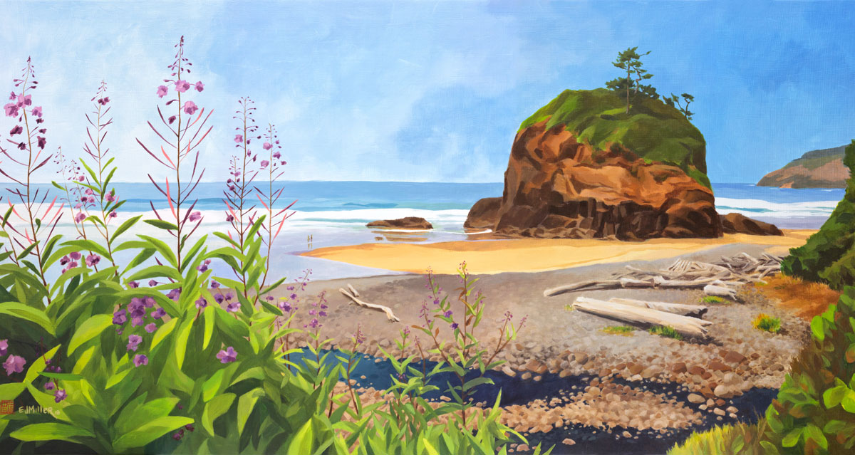Oregon coast painting by artist Emily Miller